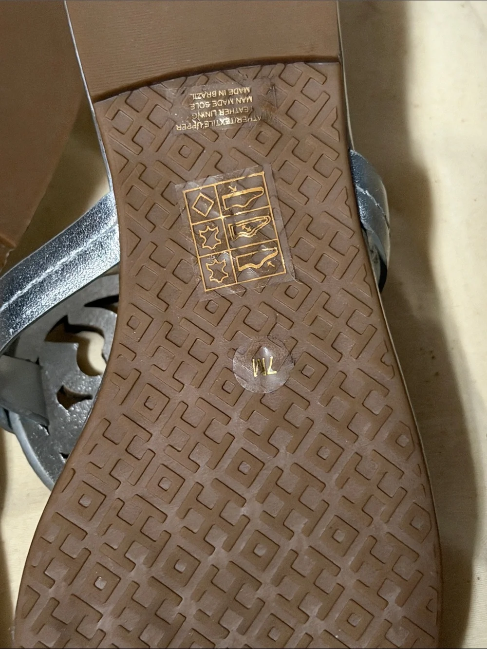 Tory Burch Silver Metallic Miller Embellished Thong Sandals